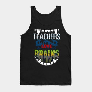 Teachers Love Brains Halloween Tank Top